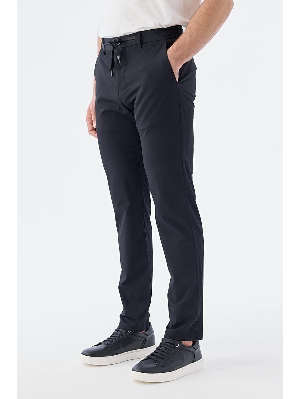 Siyah Comfort Fit Lastikli Spor Pantolon-1