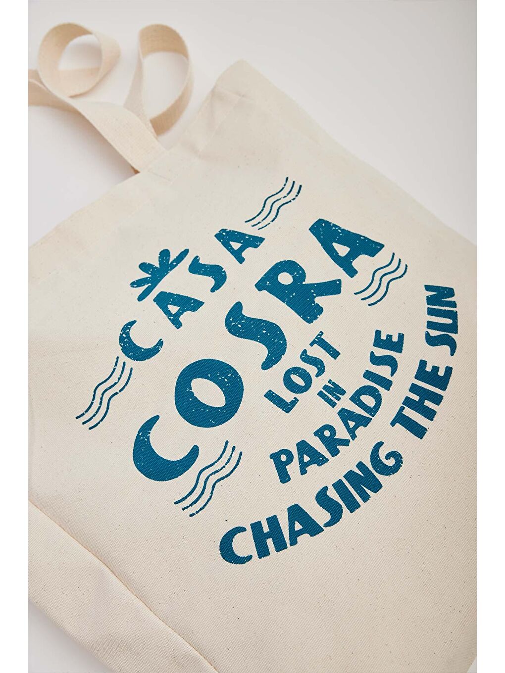 Turkuaz Baskılı Körüklü Bez Çanta Casa-Petrol-6