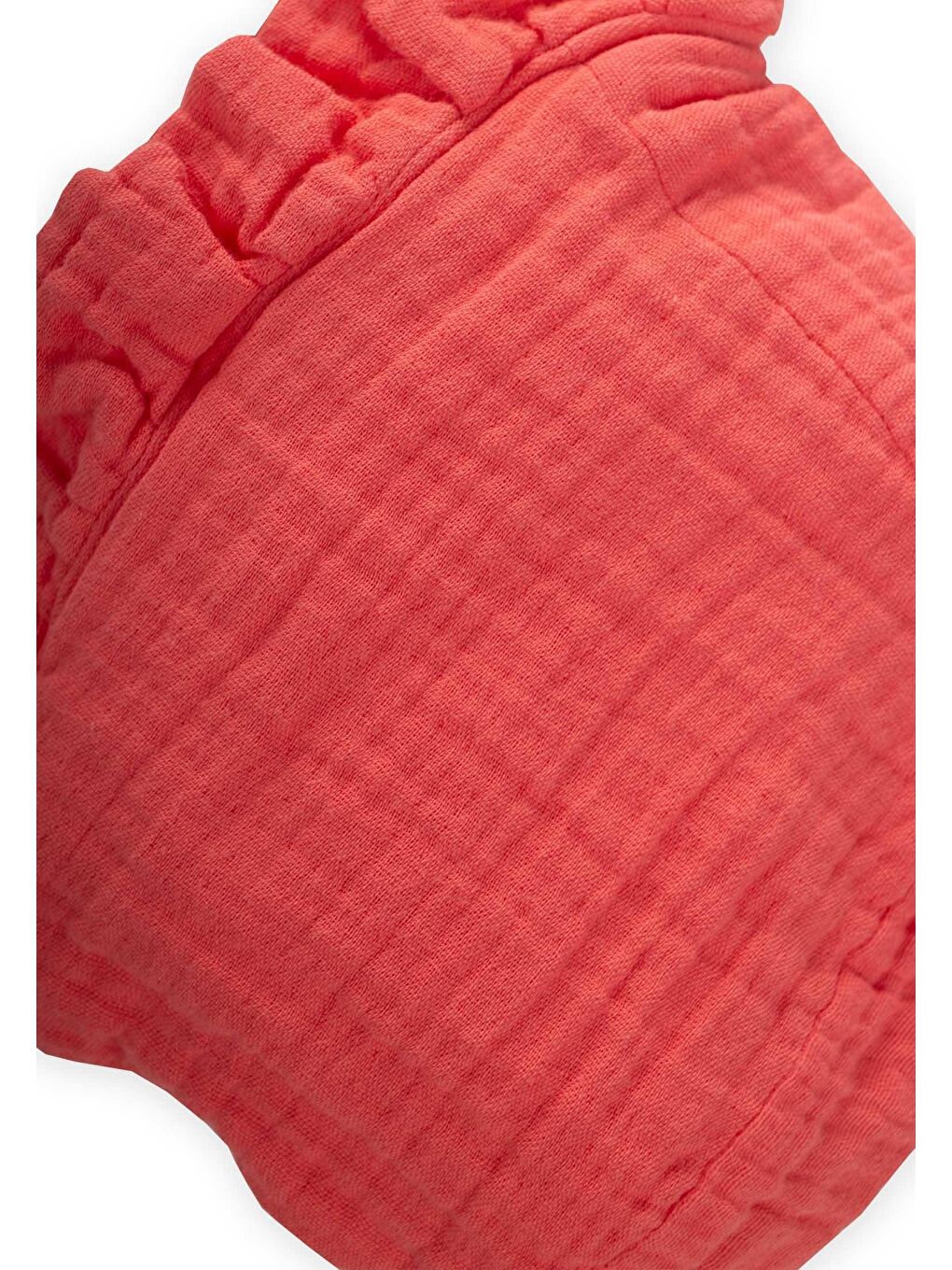 Bağlamalı Fırfırlı Müslim Bebek Şapka 0-2 Yaş Mercan-1