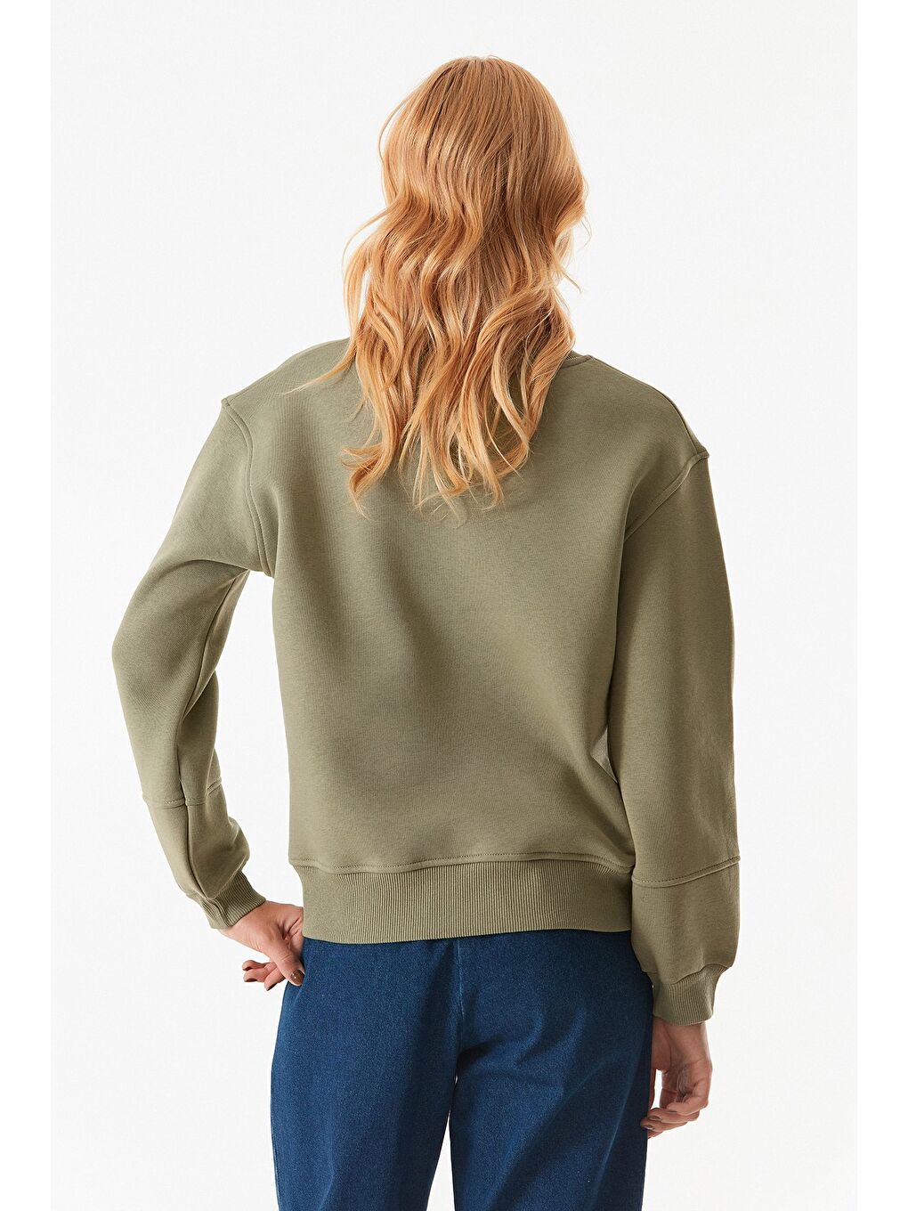 Fullamoda Haki Basic Beli Lastikli Sweatshirt - 2