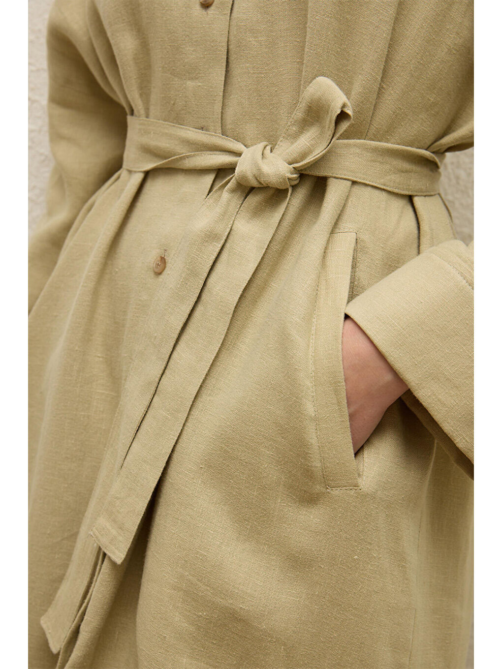 Yeşil Keten Elbise Adaçayı-6