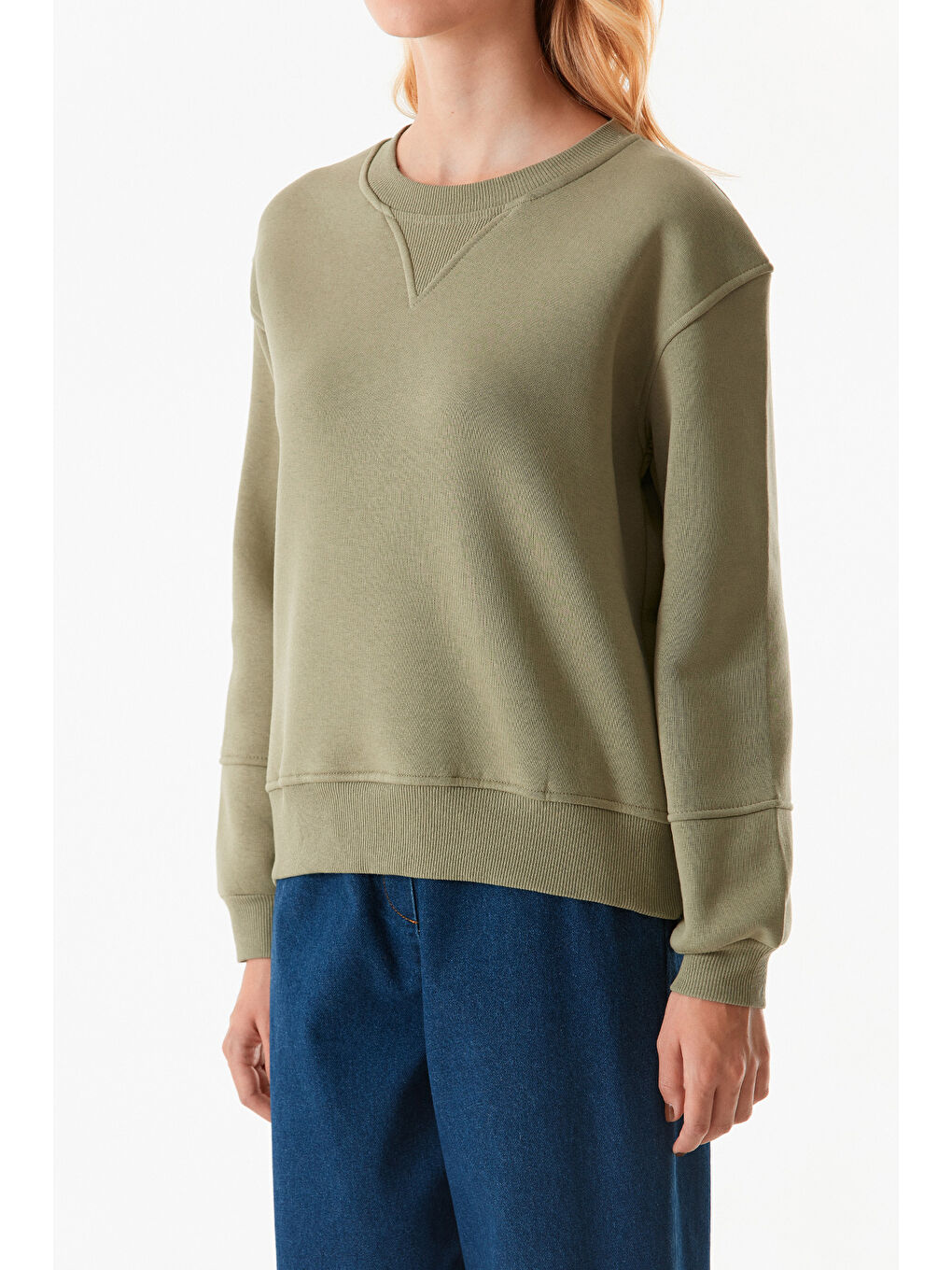 Fullamoda Haki Basic Beli Lastikli Sweatshirt - 4