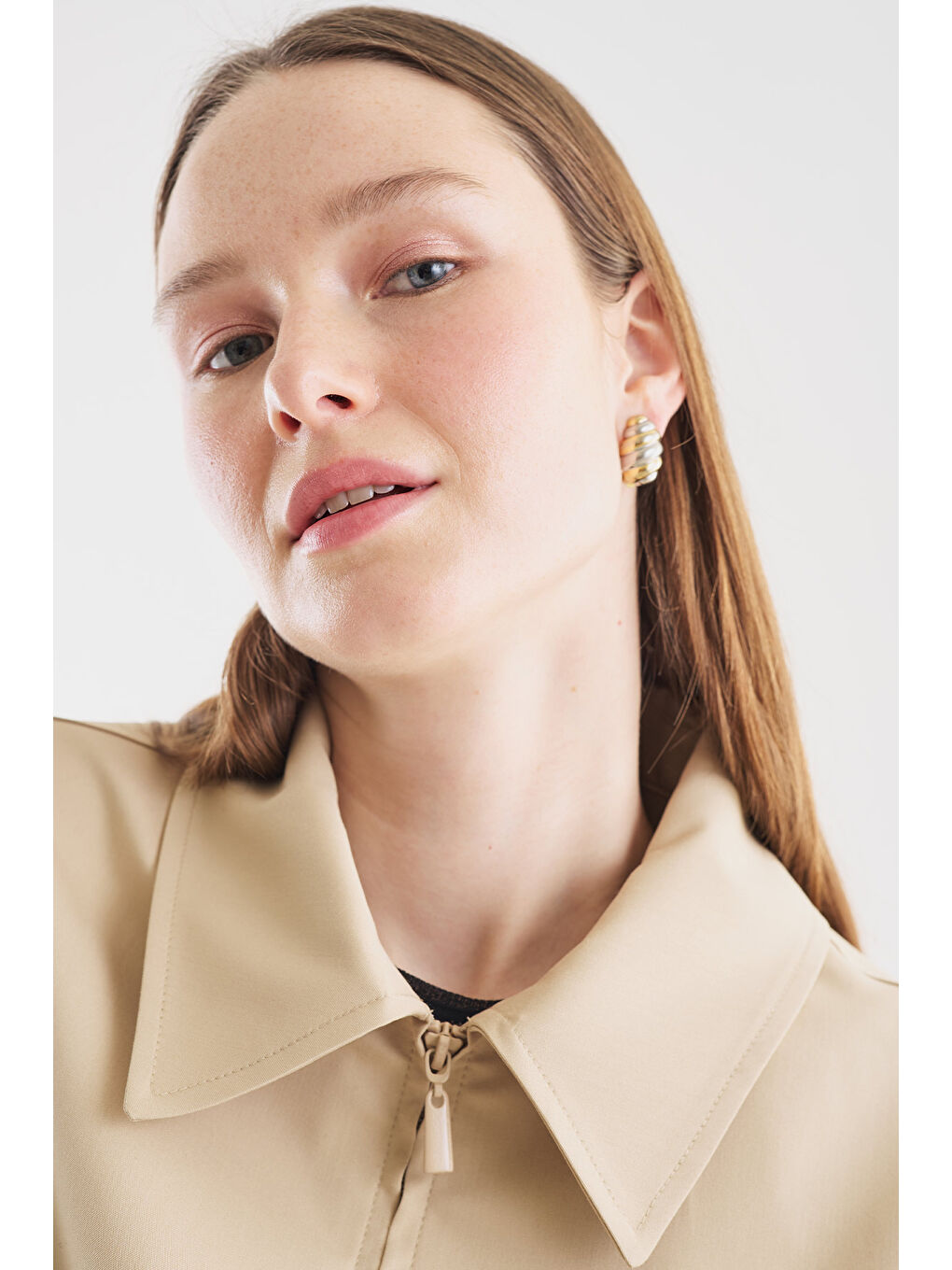 Manşet Detaylı Ceket Bej-1