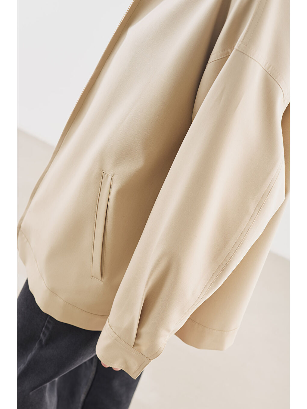 Manşet Detaylı Ceket Bej-2