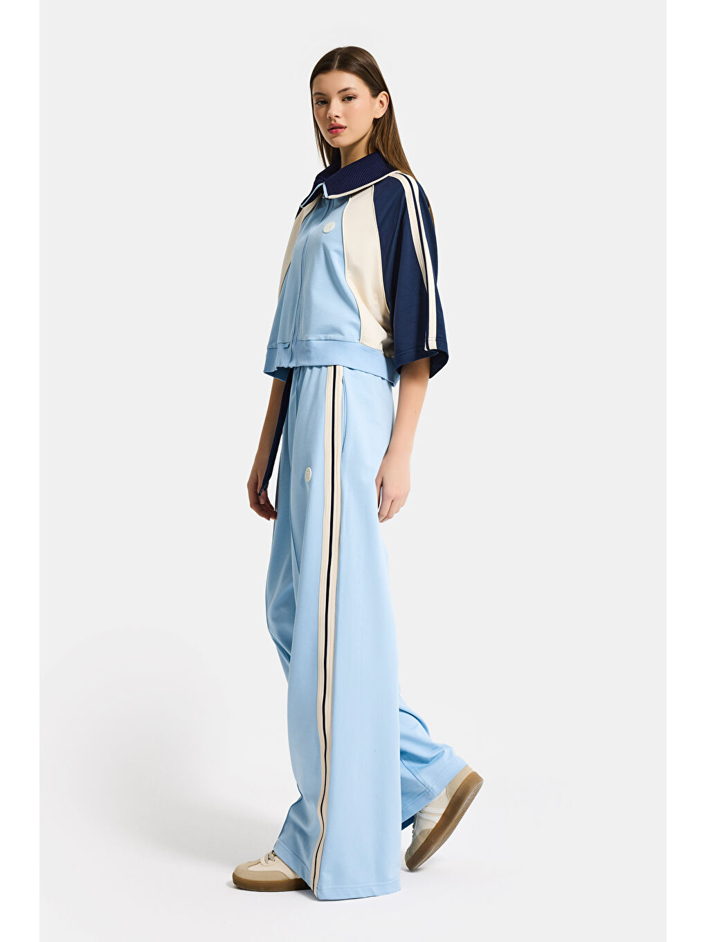 Kadın Bebe Mavi s6-103 Sweatshirt Yürüyüş Eşofman Pantolonu 2'li Tasarım Takım-3