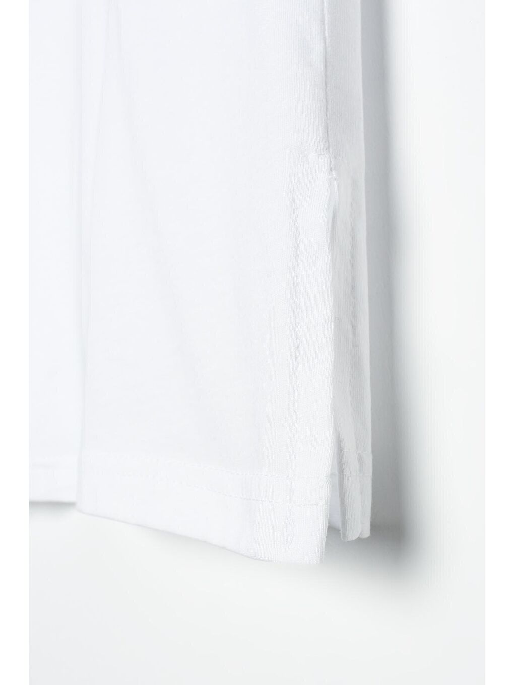 Beyaz %100 Pamuk Baskılı Bisiklet Yaka Kolsuz Tişört Tunik-4