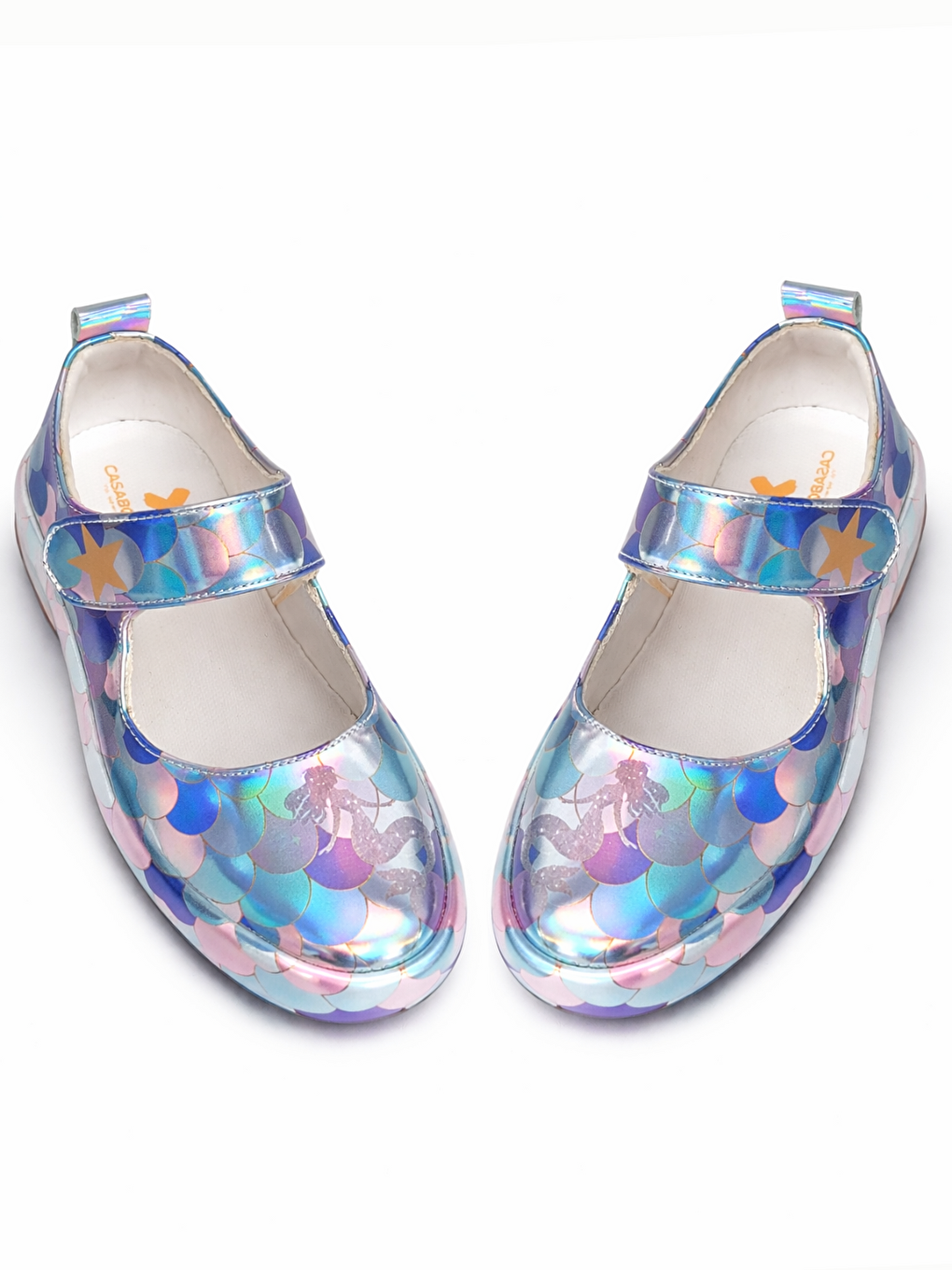 Mermaid Gri Hologramlı Kız Çocuk Ortopedik Babet