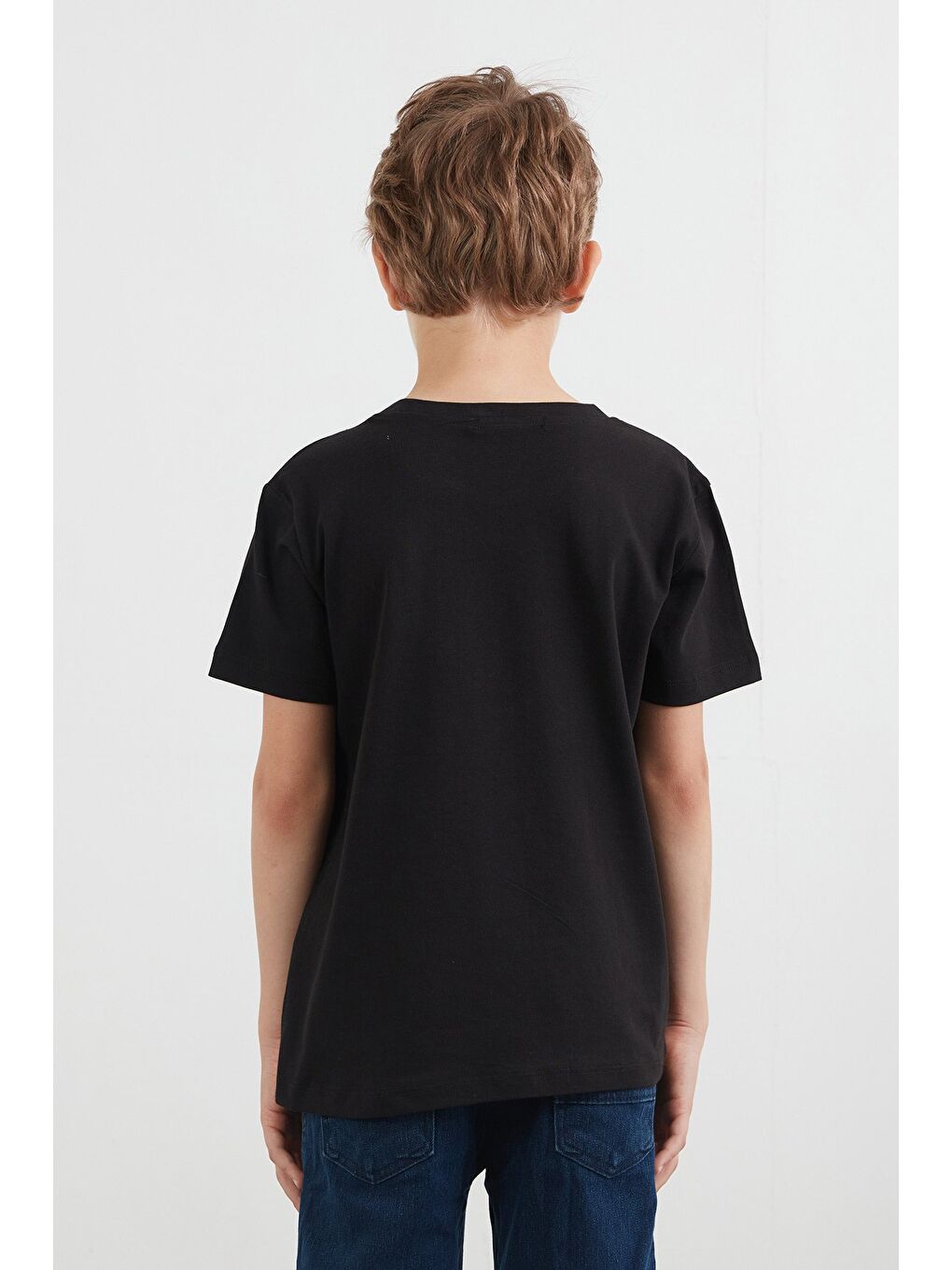 Siyah Keep Strong Baskılı Erkek Çocuk Tişört-2