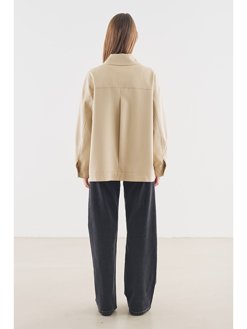 Manşet Detaylı Ceket Bej-4