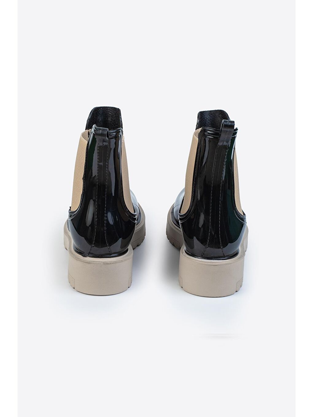 Bej Parlak Chelsea Yağmur Botu-2