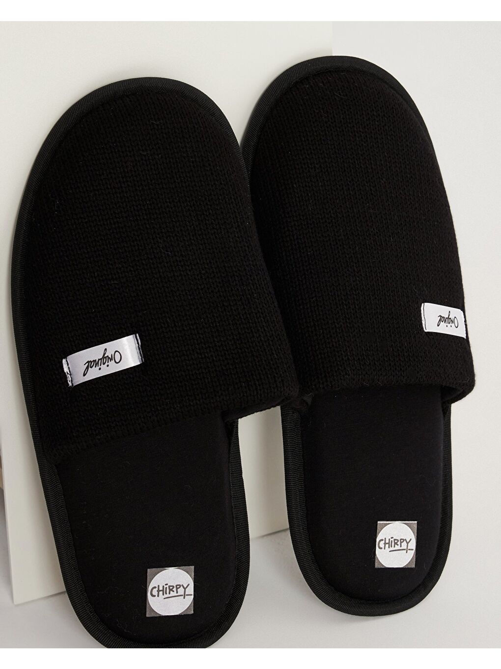 Erkek Kışlık Sıcak Tutan Siyah Triko Ev İçi Terlik- Duncan-3