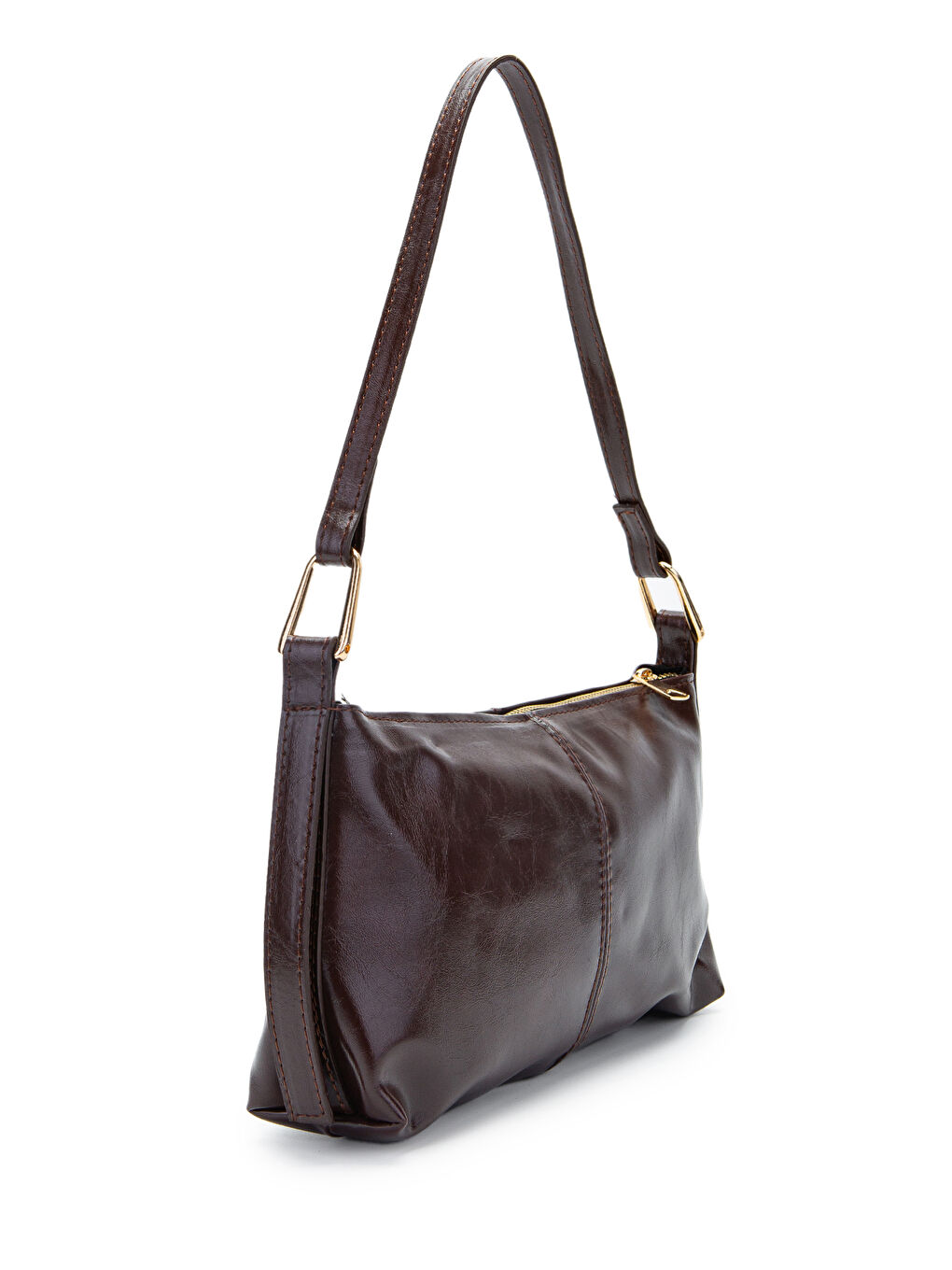 Suni Deri Baget Kadın Kol Çanta Sarah Kahverengi-1