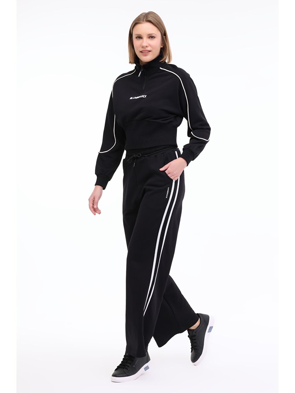 WL FUSI 22KT35 5FX Siyah Kadın Eşofman Altı-2