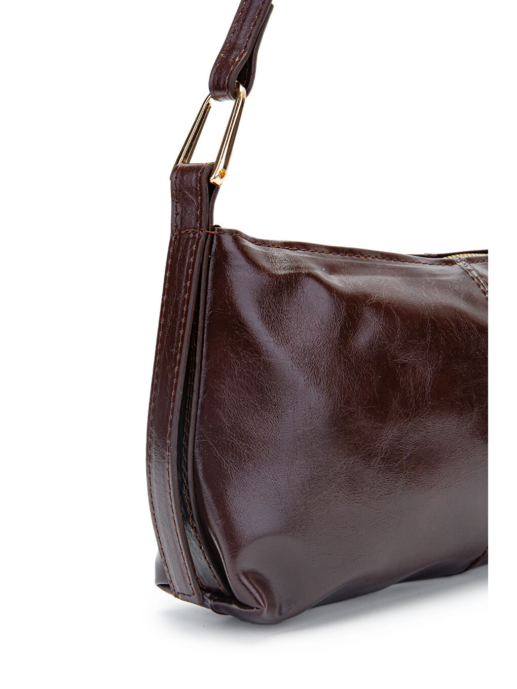 Suni Deri Baget Kadın Kol Çanta Sarah Kahverengi-3