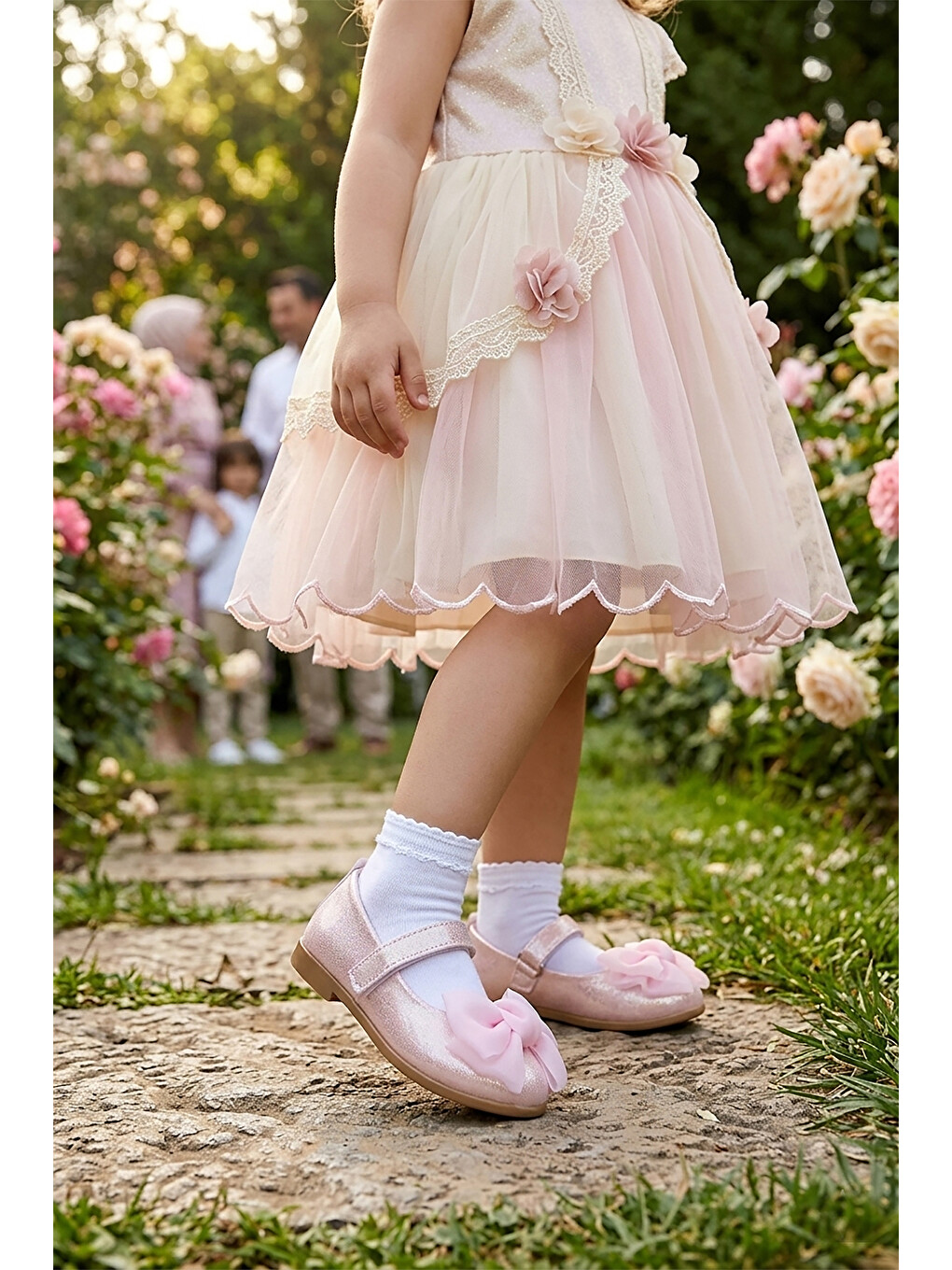 Pembe Lil Cırtlı Kız Çocuk Babet Ayakkabı-2