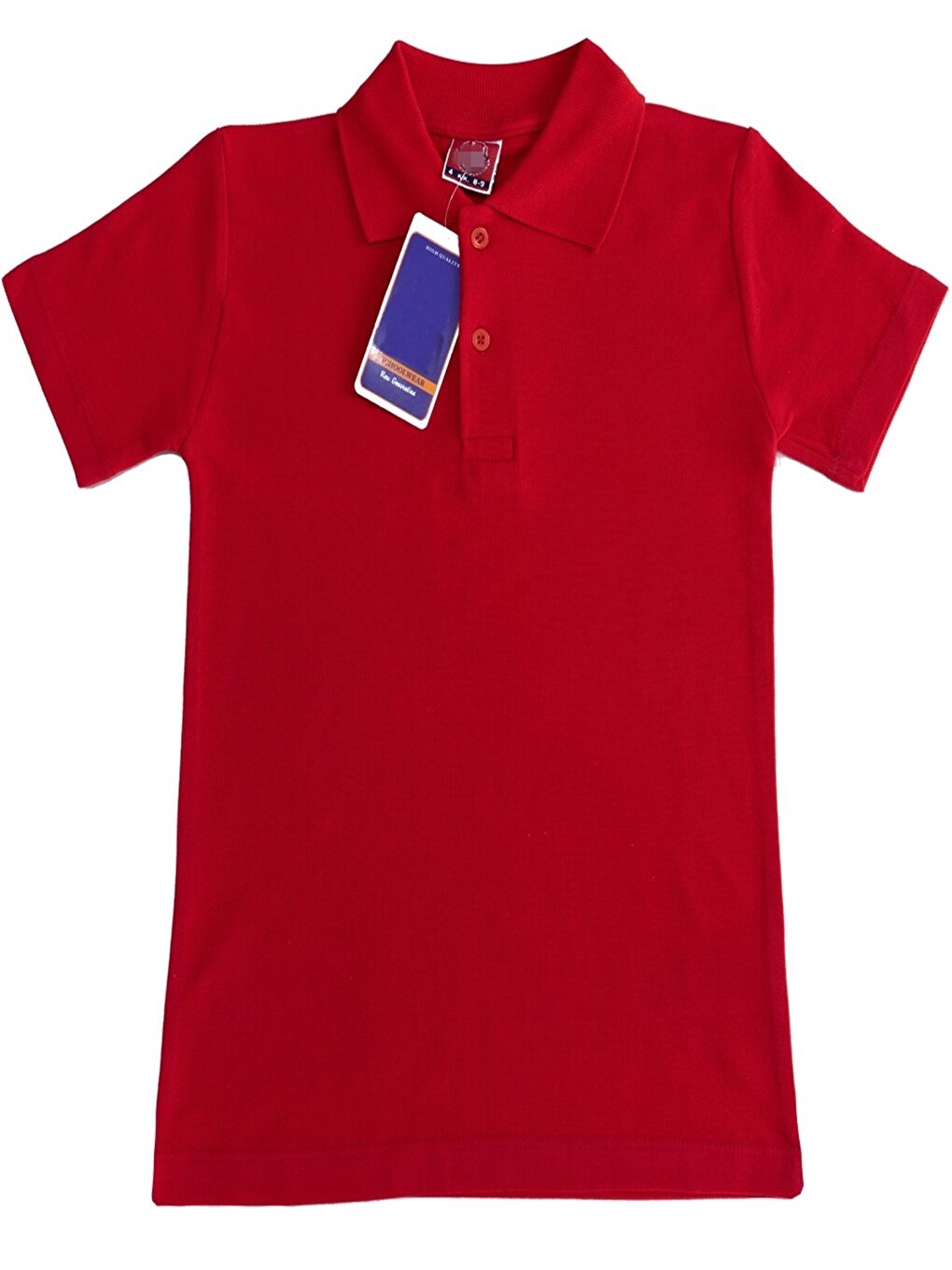 Kırmızı Kız Çocuk Okul Tarz %100 Pamuk T-Shirt -5-17 Yaş AG006