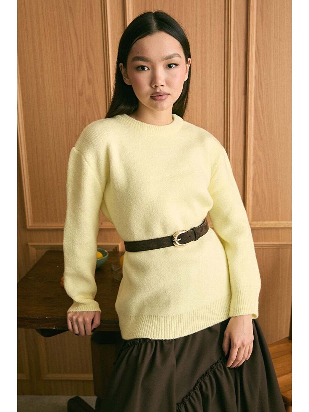 Limon Sarısı Triko Kazak-2