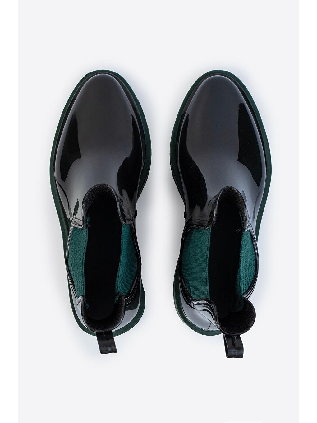 Yeşil Parlak Chelsea Yağmur Botu-5