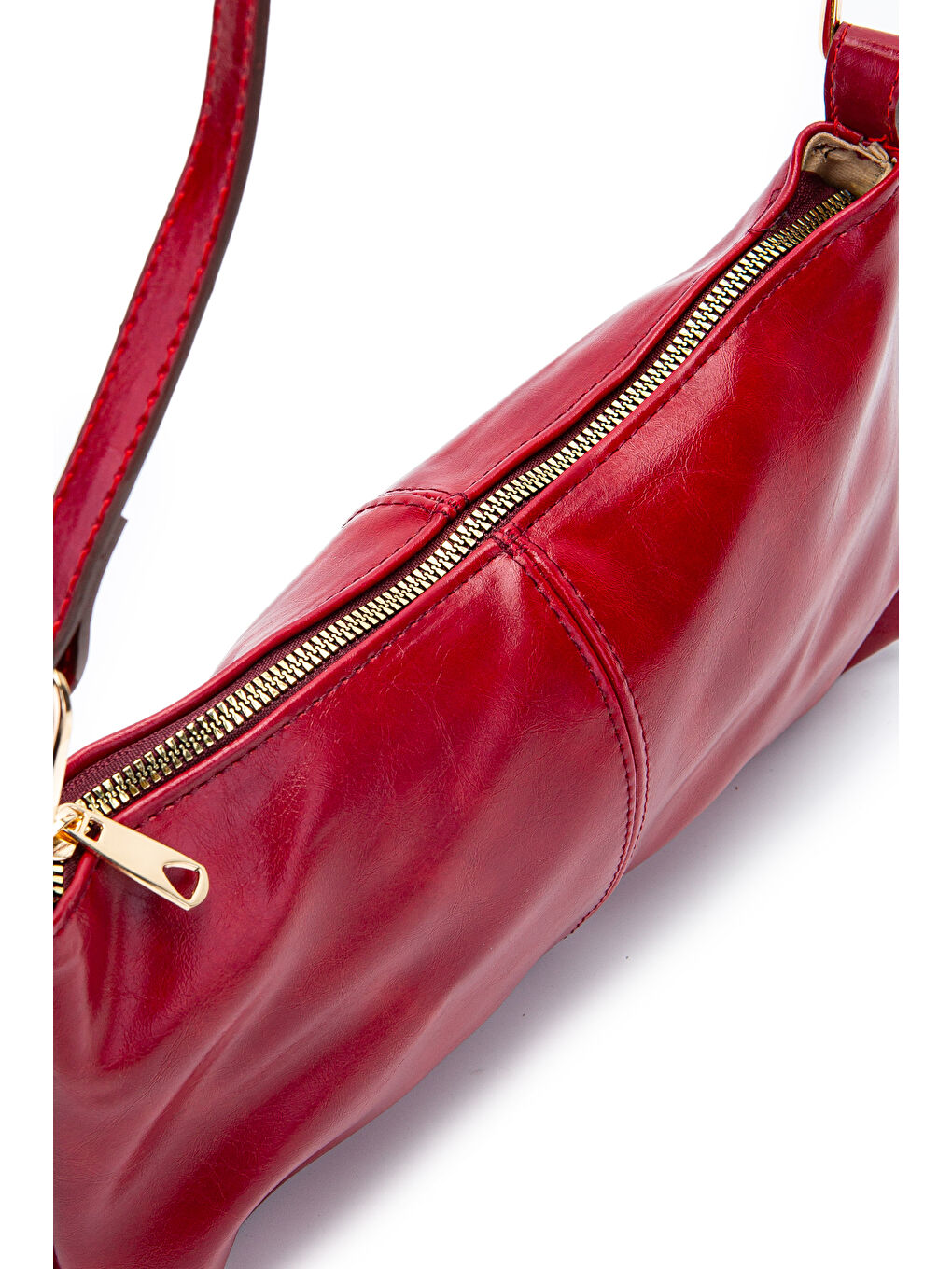 Suni Deri Baget Kadın Kol Çanta Sarah Bordo-2