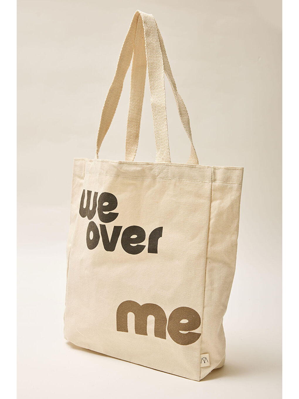 Antrasit Baskılı Körüklü Bez Çanta Over Me-3