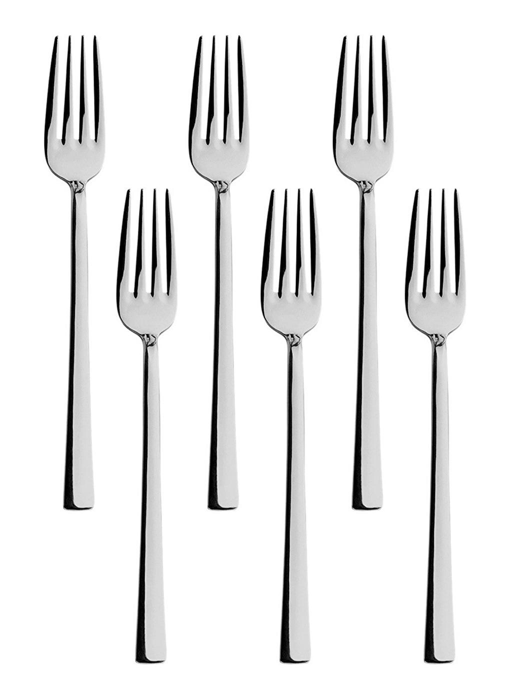 Gri Parlak Gümüş Tatlı Çatalı 6 Adet Paslanmaz Çelik Kahvaltı Çatal Seti Kutulu Set-2