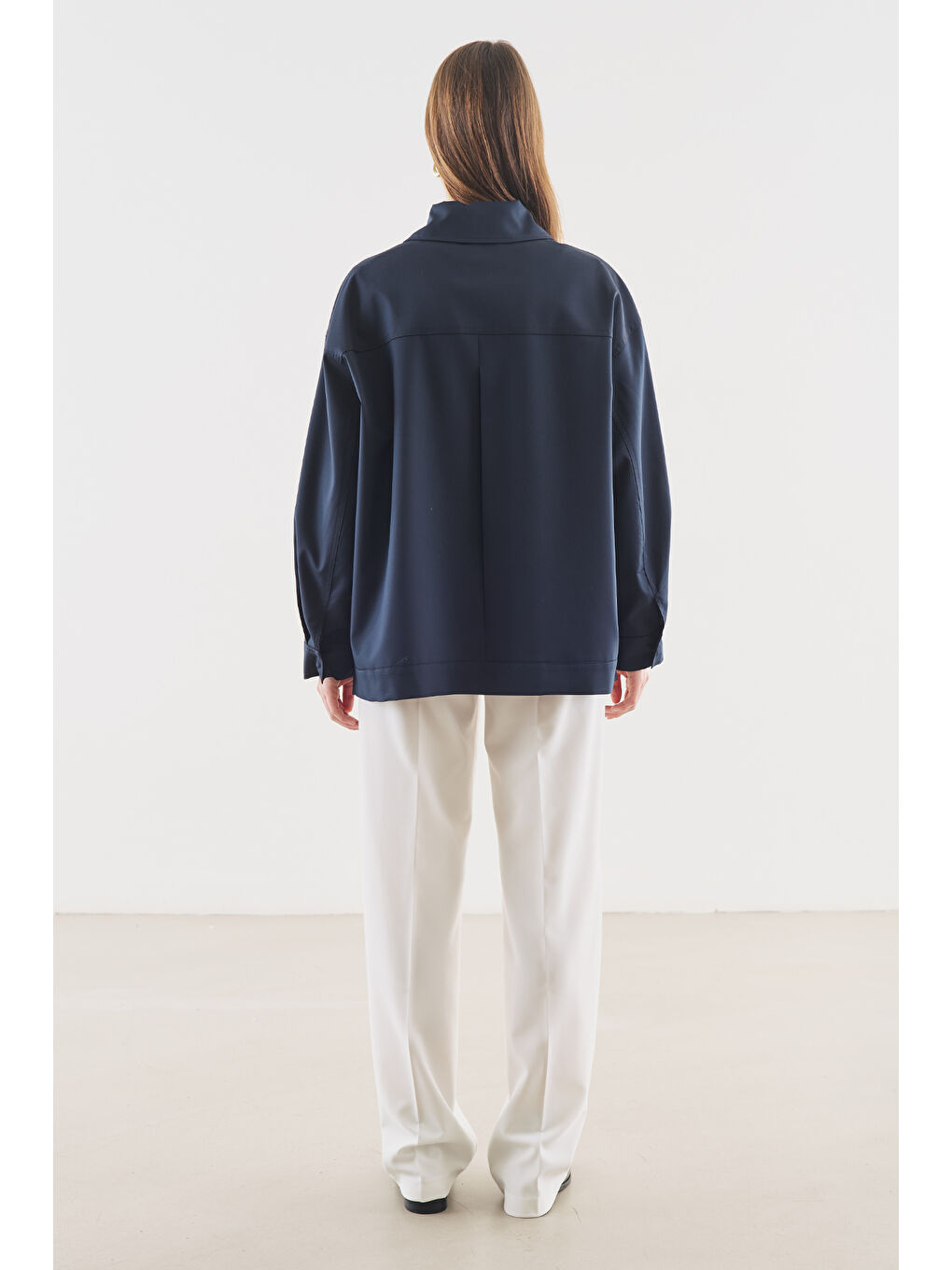 Manşet Detaylı Ceket Lacivert-2