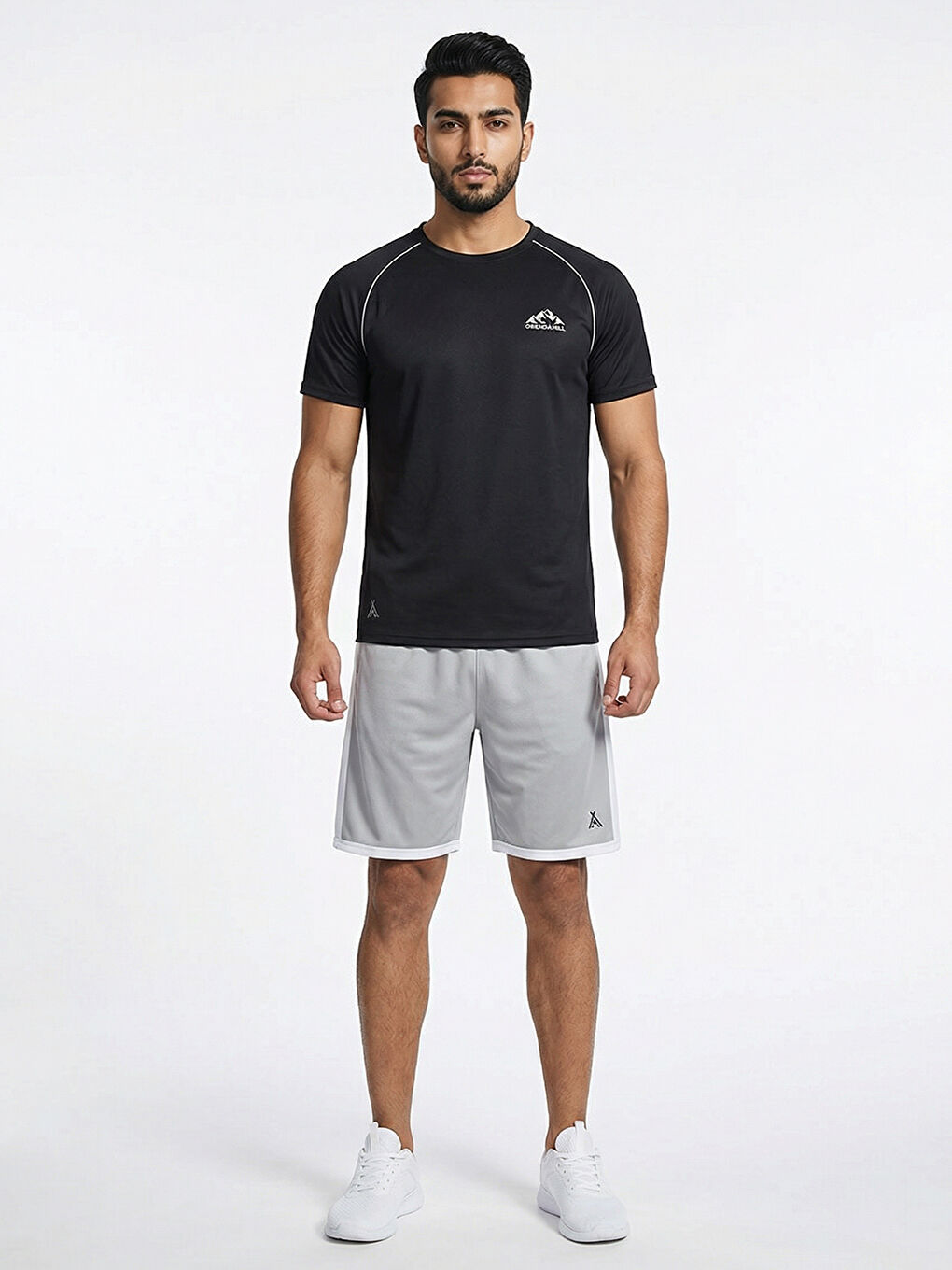 Siyah Activewear Erkek Trim Sport T-Shirt-1