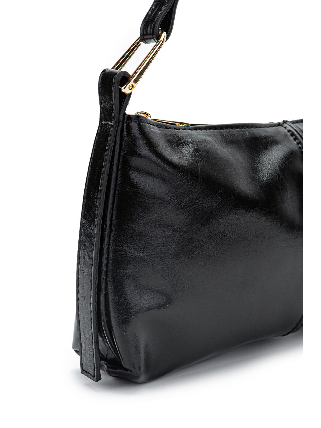 Suni Deri Baget Kadın Kol Çanta Sarah Siyah-2