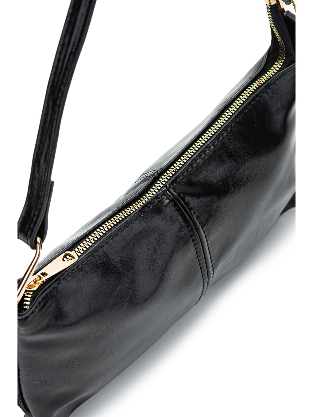 Suni Deri Baget Kadın Kol Çanta Sarah Siyah-3