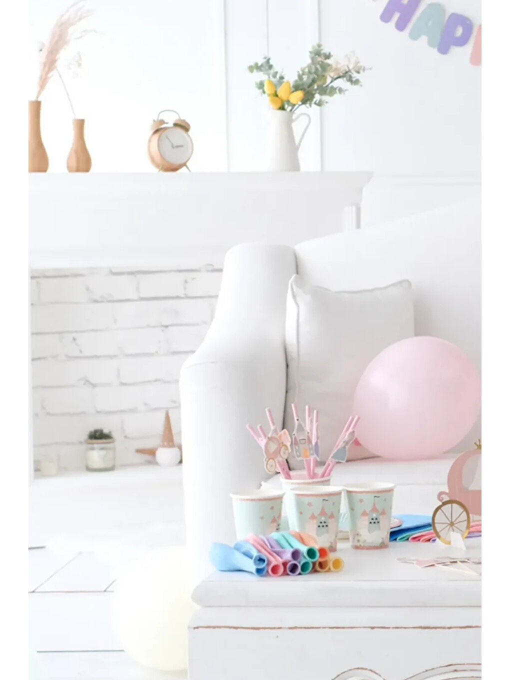 Pembe  Prenses ve Şato Temalı 8'li Parti Pipeti-2