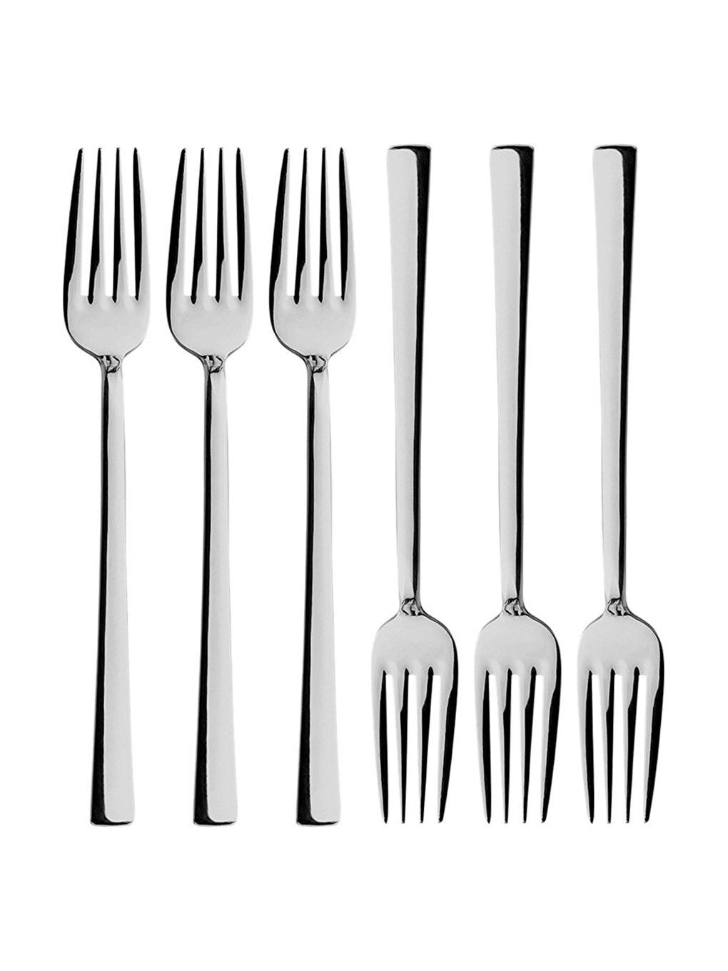 Gri Parlak Gümüş Tatlı Çatalı 6 Adet Paslanmaz Çelik Kahvaltı Çatal Seti Kutulu Set-3