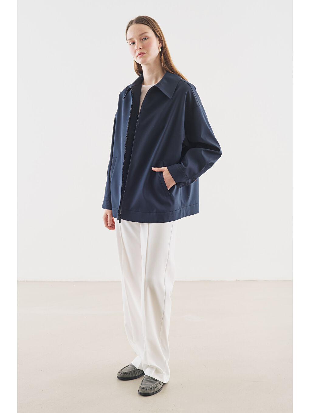 Manşet Detaylı Ceket Lacivert-4