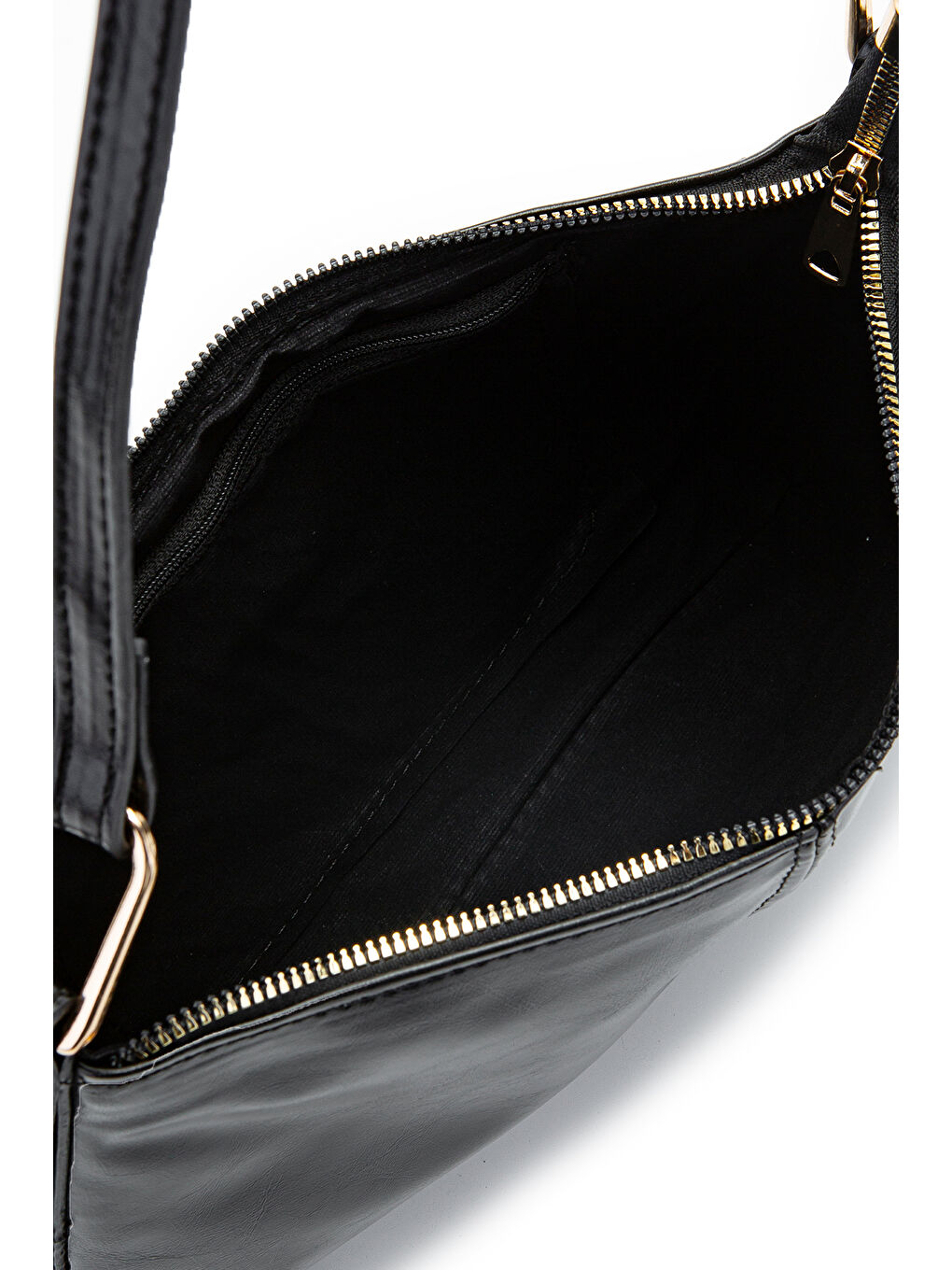 Suni Deri Baget Kadın Kol Çanta Sarah Siyah-4