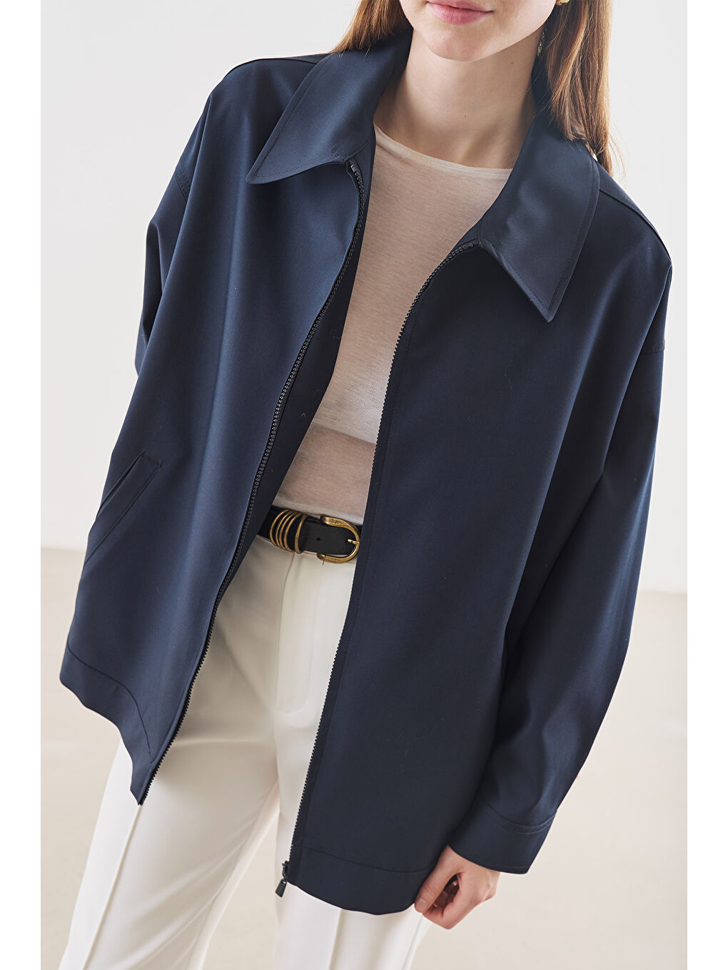 Manşet Detaylı Ceket Lacivert-5