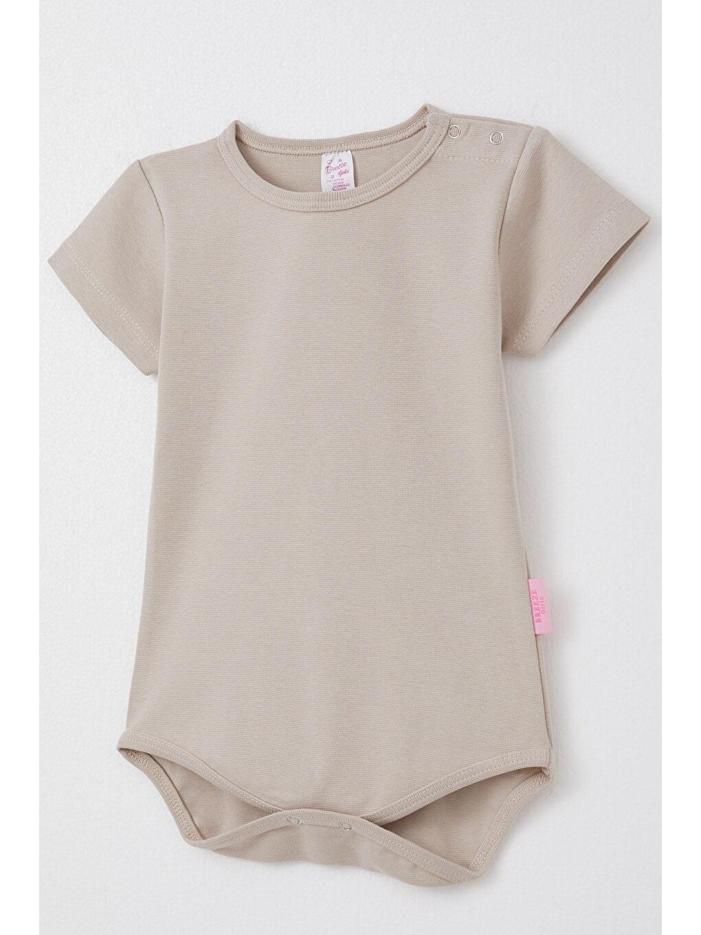Kız Bebek Çıtçıtlı Zıbın Body Basic Koyu Bej (9 Ay-3 Yaş)