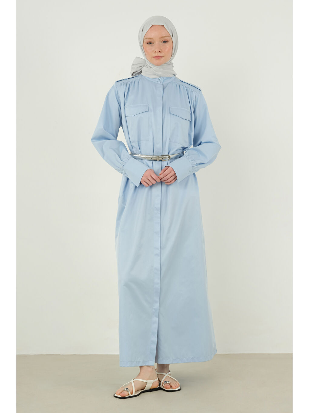 Soft Kraş Şal Buhar Gri-3