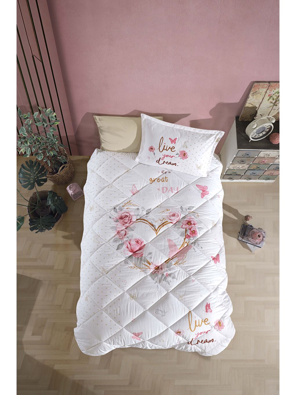 Bej Ranforce %100 Pamuk Tek Kişilik Uyku Seti Dream