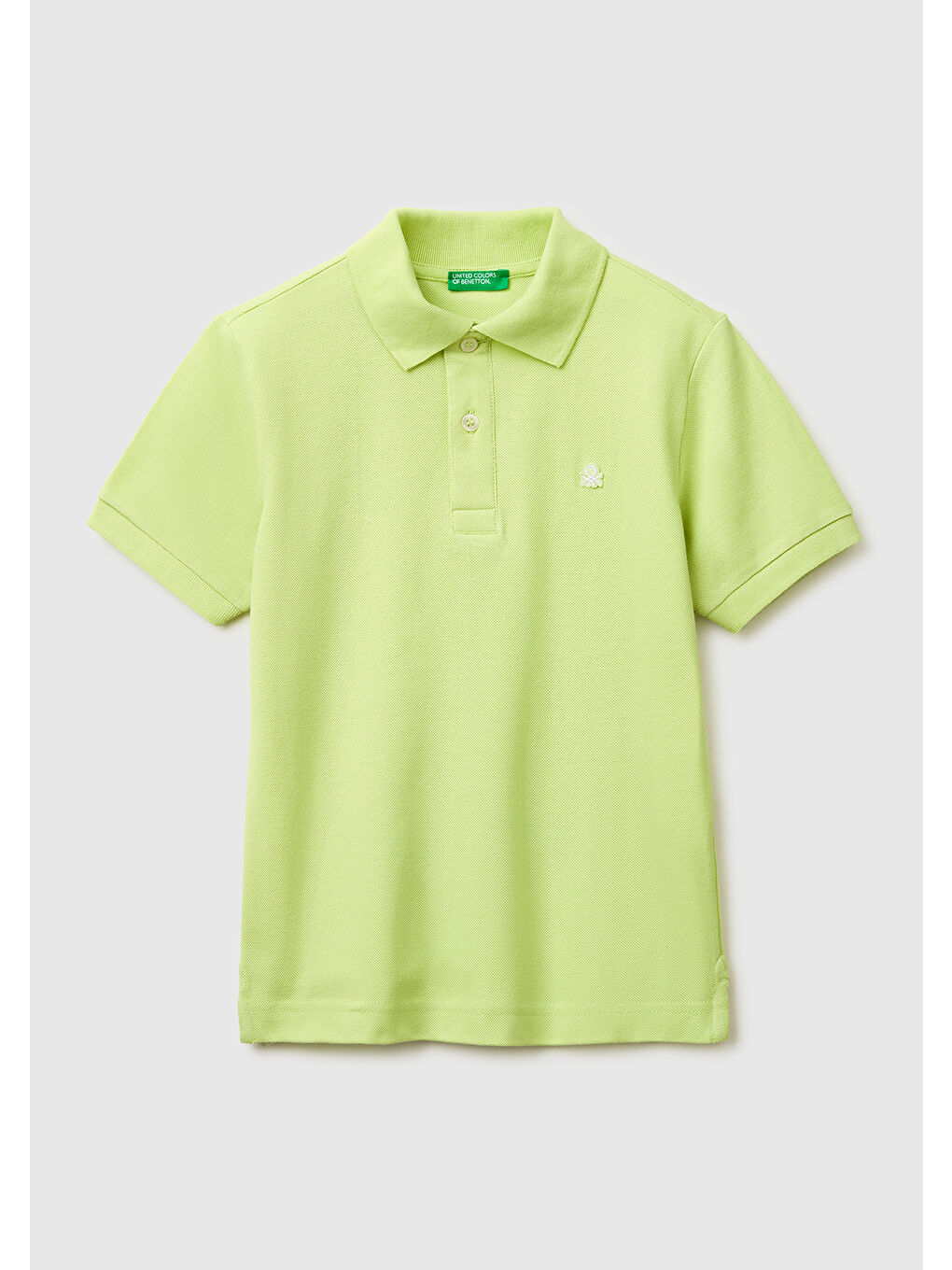Erkek Çocuk Açık Sarı Logolu Pike Polo T-Shirt