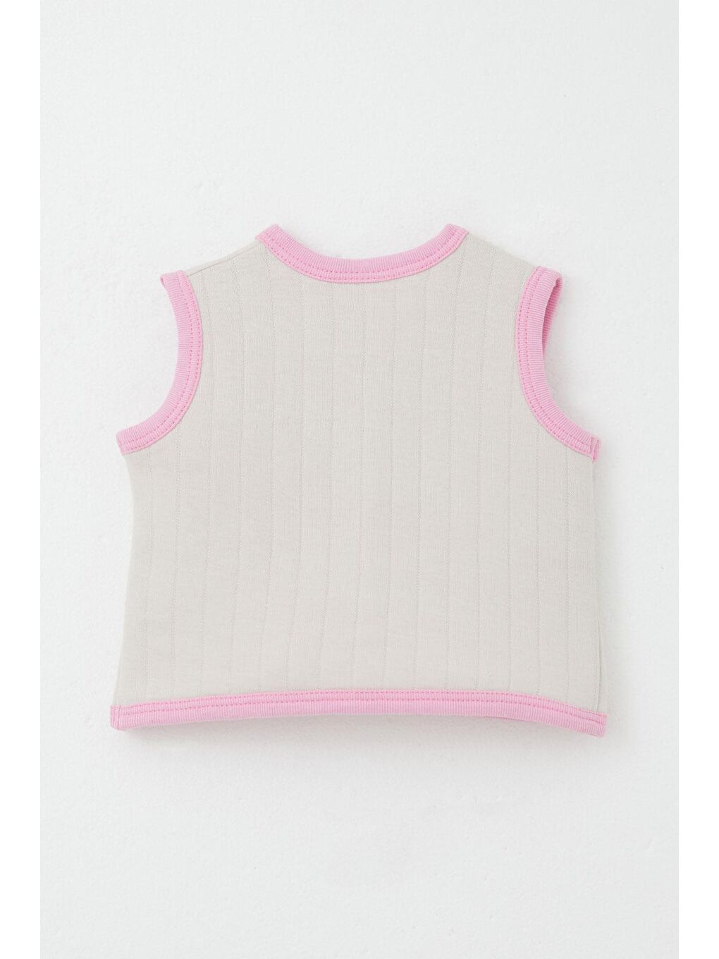 Bej Kız Bebek Yelek Düğmeli Taş (4-6 Ay)-1