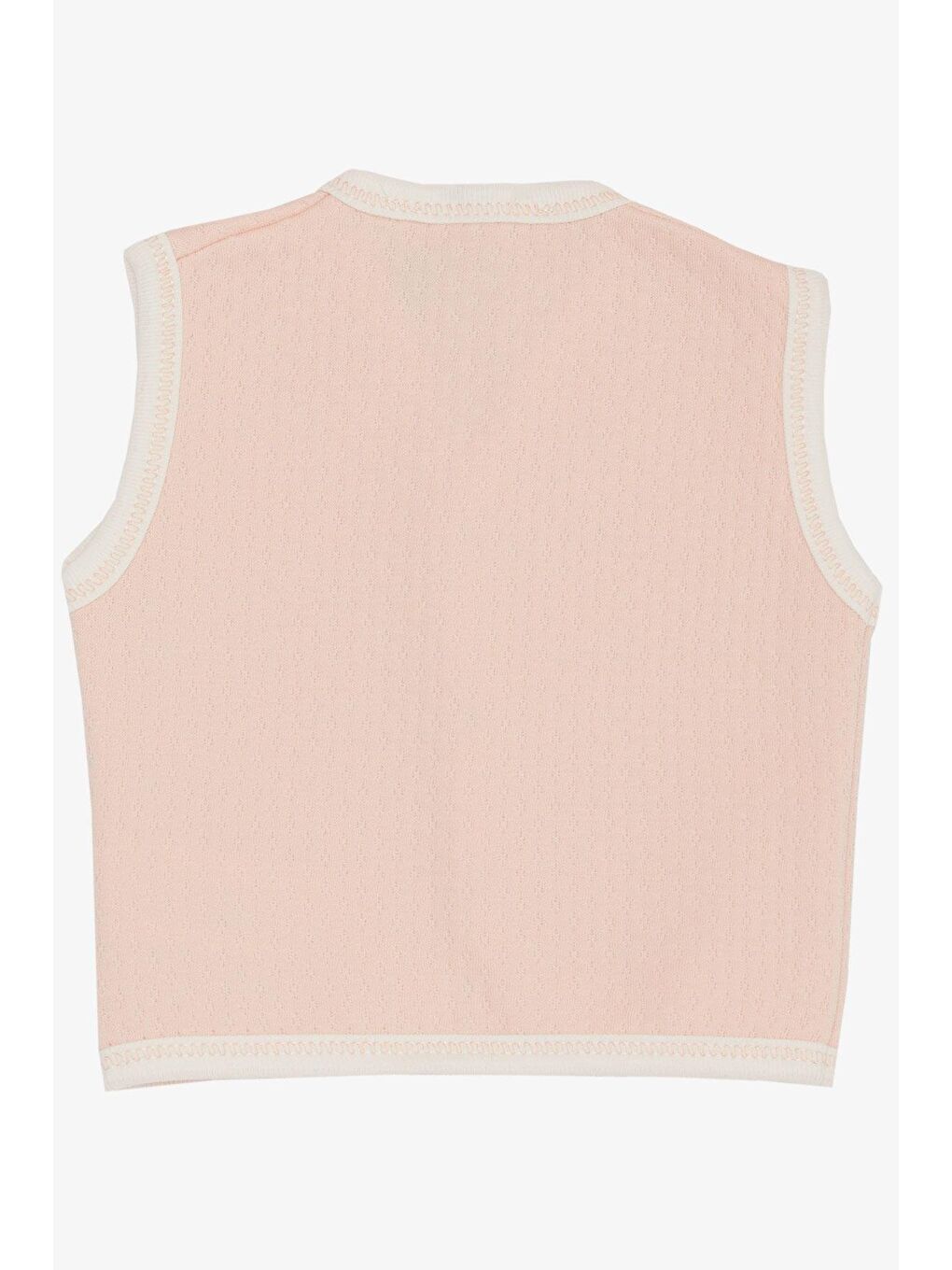Pembe Kız Bebek Yelek Çıtçıtlı Desenli Somon (4-6 Ay)-1