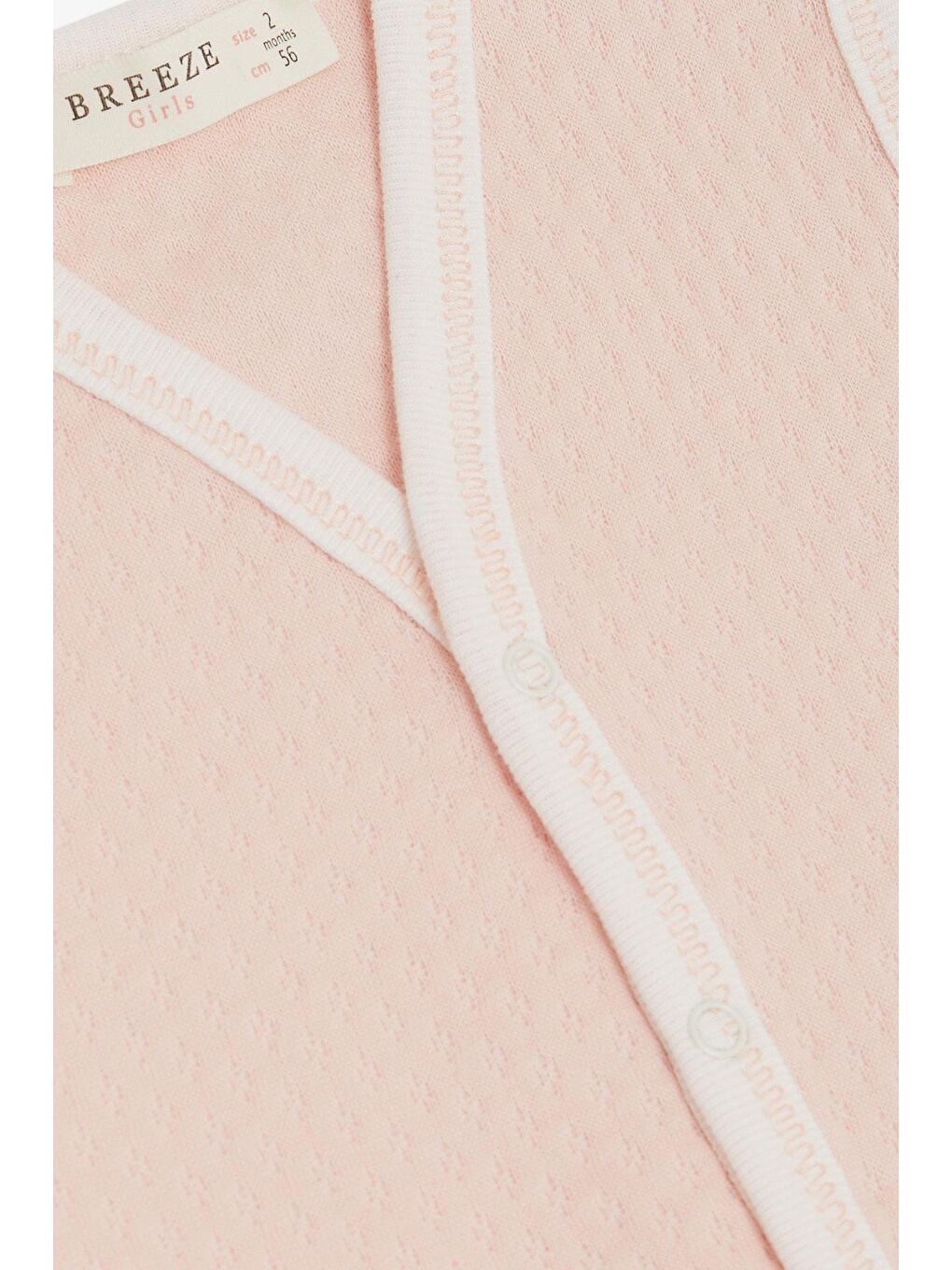 Pembe Kız Bebek Yelek Çıtçıtlı Desenli Somon (4-6 Ay)-2