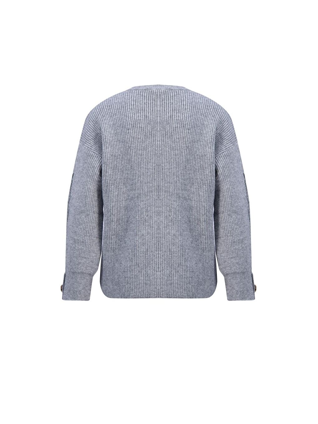 Kolu Yırtmaç Detaylı Kazak 24Kd4201 Gri Melanj-6