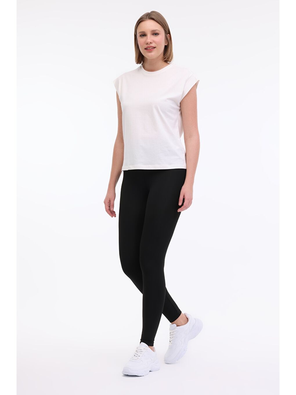 Bej WL PELYAF 11KT71 5FX Ekru Kadın Kısa Kol T-Shirt-2