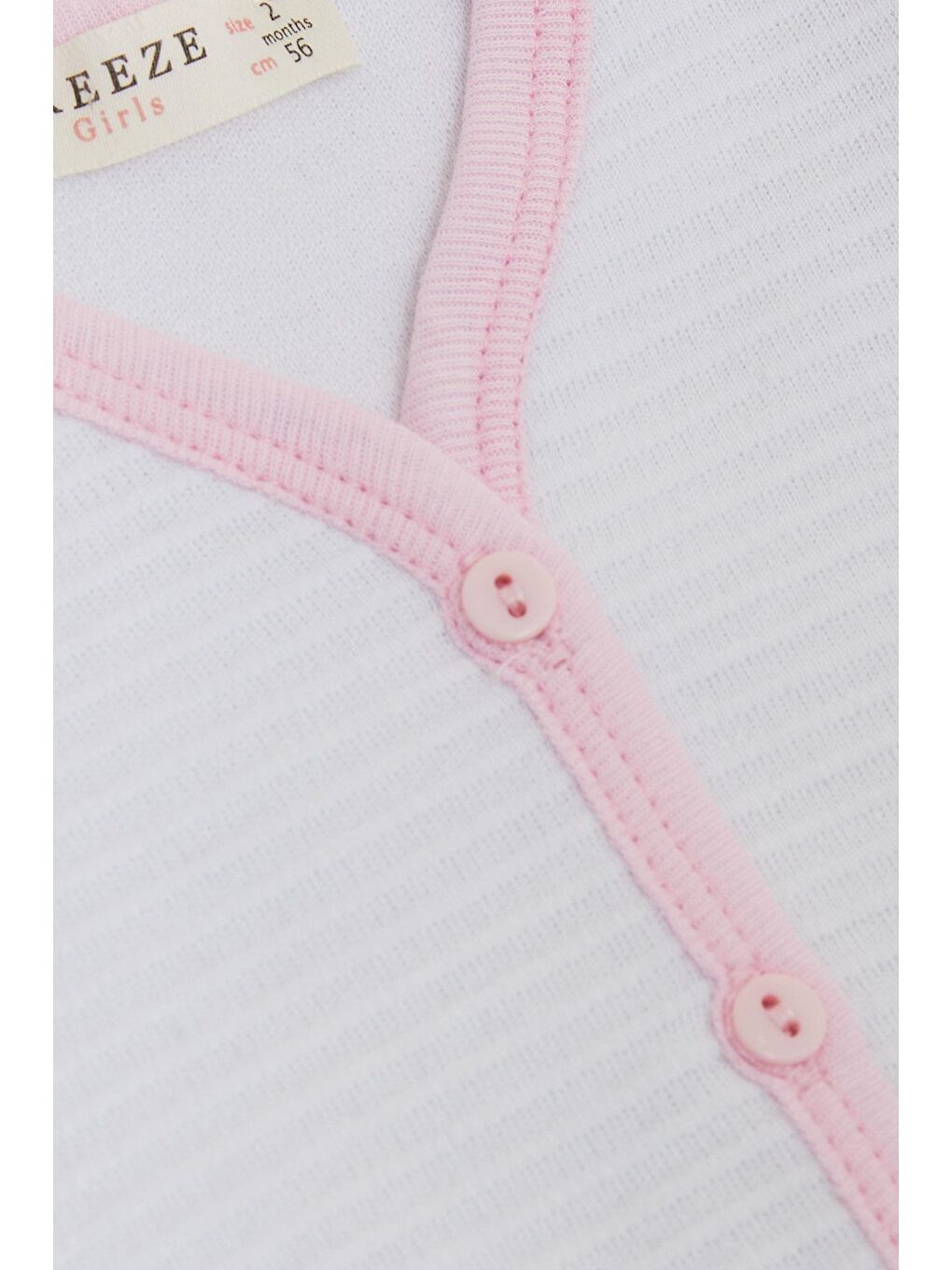 Kız Bebek Yelek Düğmeli Beyaz (0-9 Ay)-2