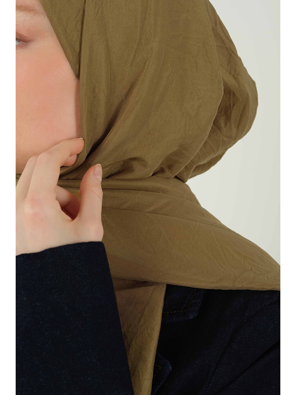 Yeşil Soft Kraş Şal Açık Olive-1