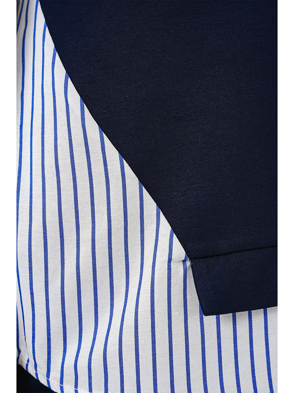 Kadın Çizgili Dokuma İkili Takım 6750 - Lacivert-5