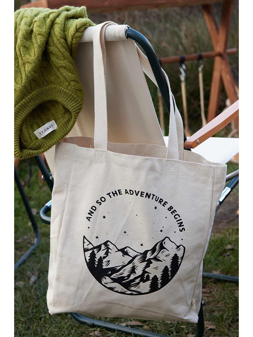 Karışık Baskılı Körüklü Bez Çanta Begıns-1