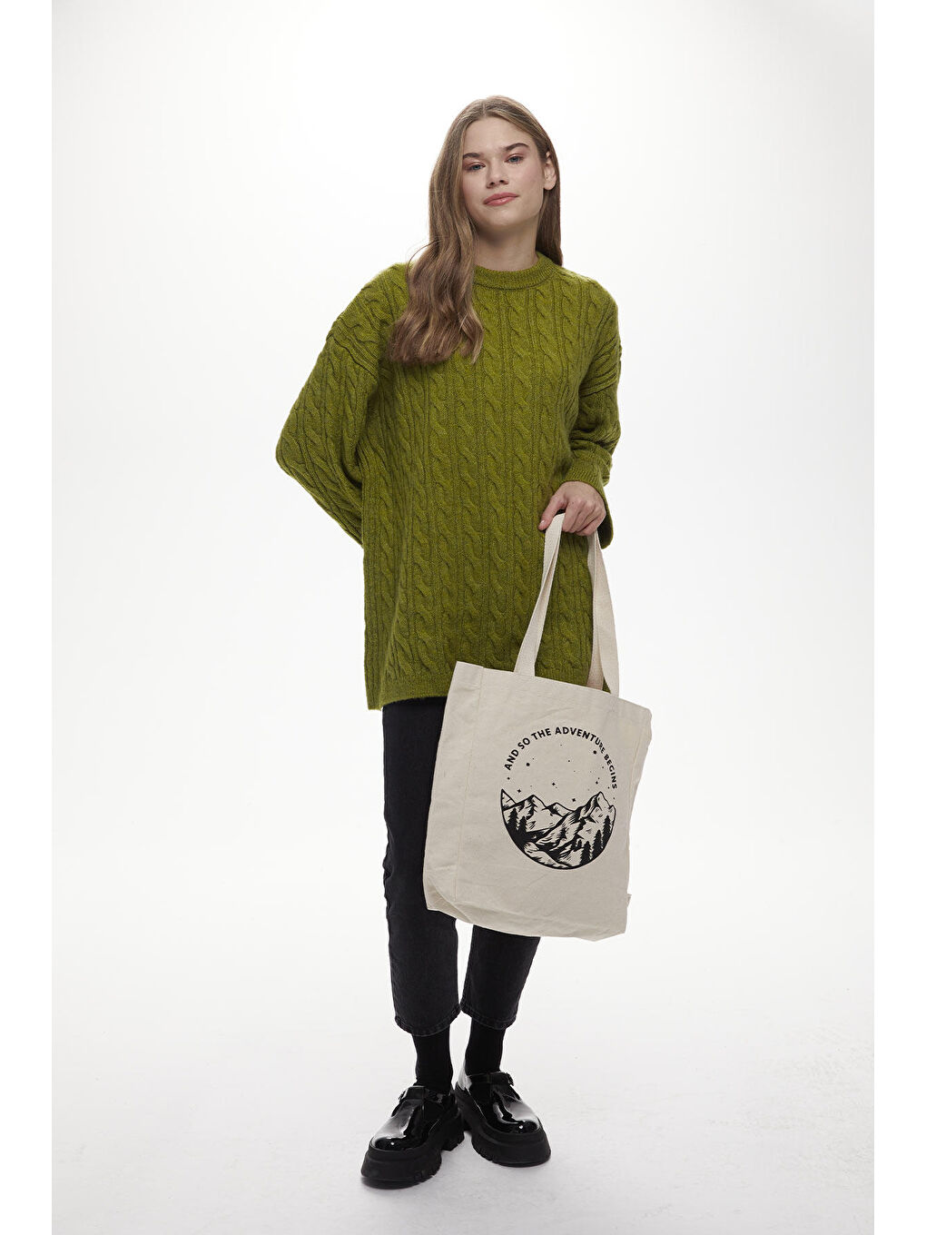 Karışık Baskılı Körüklü Bez Çanta Begıns-2