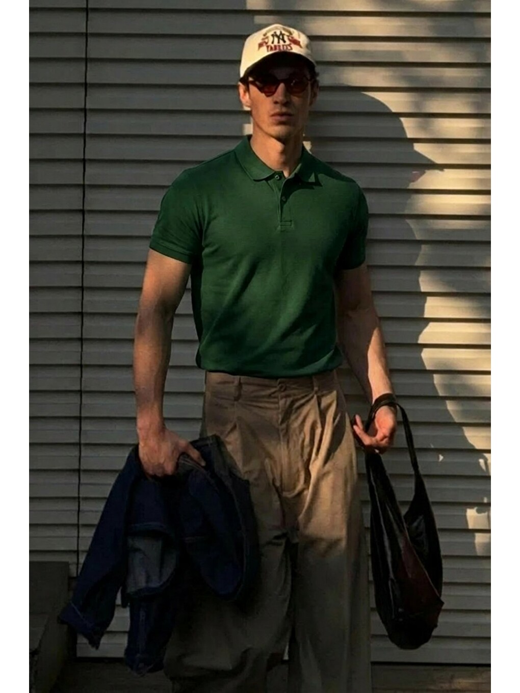Erkek Klasik Slim Fit Yeşil Polo Yaka Tişört-2