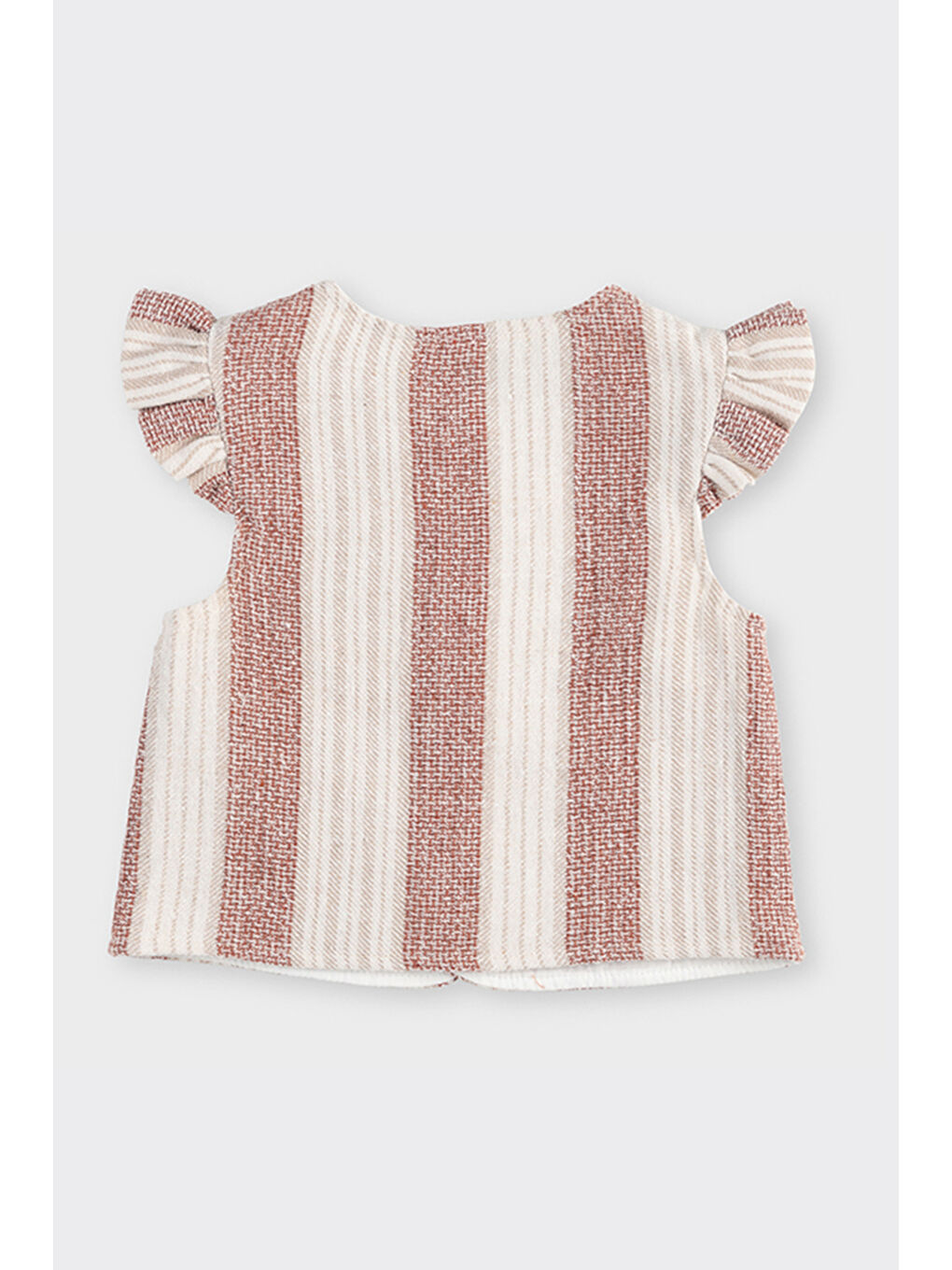 Kız Bebek Çizgi Desenli Ekru Ceket-1